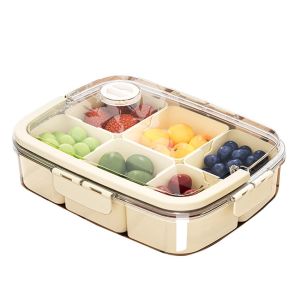 ตะกร้าตั้งแคมป์ปิกนิกกล่อง Crisper สำหรับกลางแจ้งกล่องเบนโตะแบบตะแกรงเกรดอาหารกล่องปิดผนึกกล่องเก็บผลไม้ใส