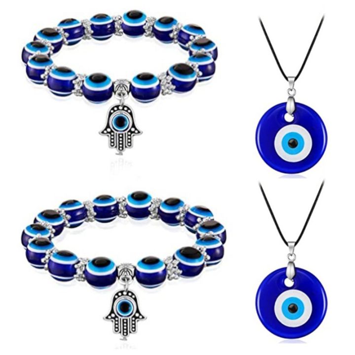 G Evil Eye Clover Multi Charm Necklace - Pendants and Charms