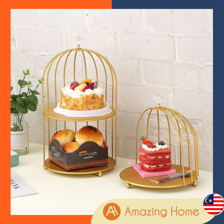 AmazingHome Cake Display Stand Dessert Tray Fruit Tray Bird Cage Hotel ...