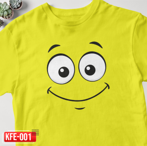PYD Cute Kawaii faces Emoticons Design Blue Pink Lilac Y.Gold Red E.Green T-shirt High quality