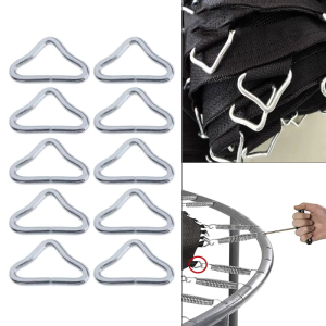V Rings Stainless Steel Triangular Rings Buckles for Strap Keeper Trampoline Bounce Bed Accessories 10PCS