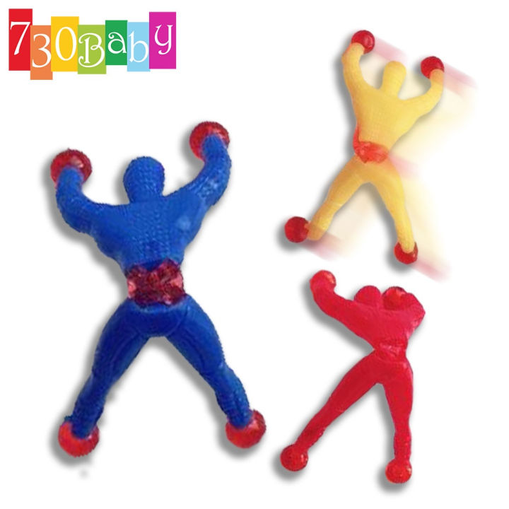 730Baby 4/pk Mainan Spiderman Dinding Climbing Wall Toy Sticky