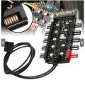 Bộ HUB ROG 10 Cổng Chia Fan 12V 4 Pin Với Nguồn Cấp Điện SATA ( Kèm Dây PWM 40cm ). 