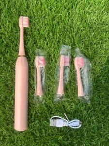 Bàn Chải Điện Lông Mềm Tặng Kèm 4 Đầu Bàn Chải 6 Chế Độ Rung Giúp Trắng Răng Vệ Sinh