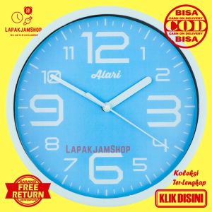 Jam Dinding Analog Minimalis Murah Alari AL1154 Blue Dekorasi Rumah Bagus BestSeller Besar