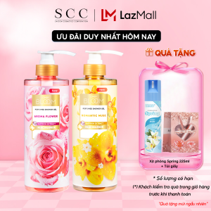 Combo 2 Sữa Tắm Hương Nước Hoa Cindy Bloom Aroma Flower Ngọt Ngào Nữ Tính + Romantic Muse Quyến Rũ Lãng Mạn 640g/chai
