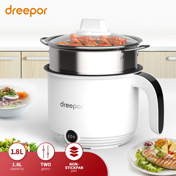 Dreepor Mini Rice Cooker 1.8L Electric Multi cooker Electric Boiling
