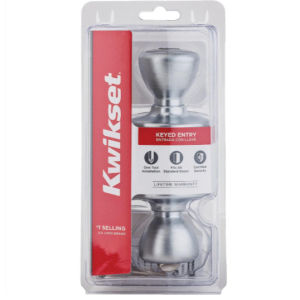 Kwikset Tylo Keyed Entry Silver Tone Finish 94002-15494002-167 Easy Installation Standard Door