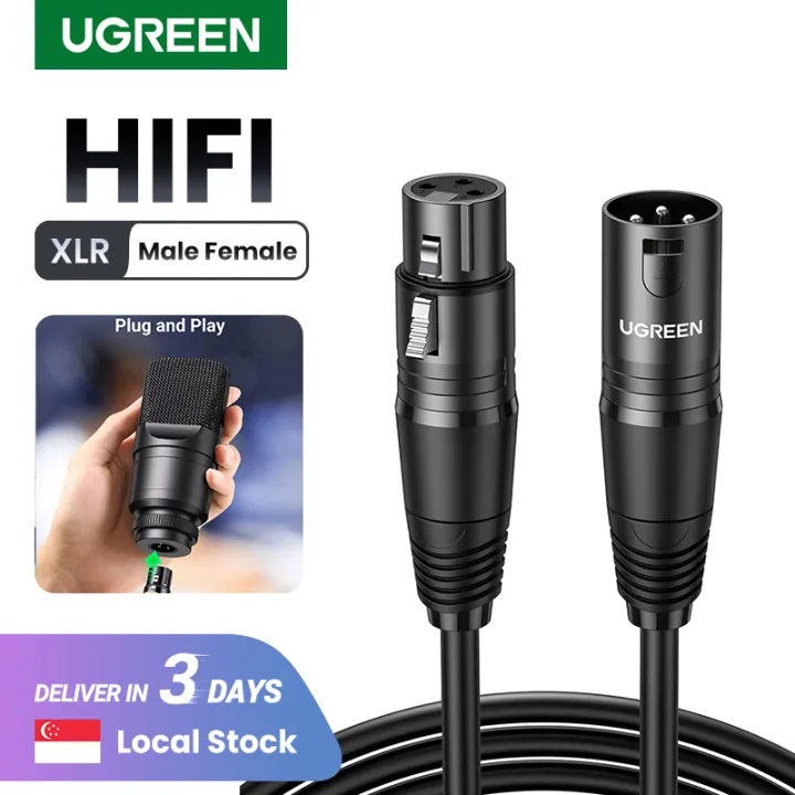 Ugreen XLR Cable Microphone Sound Can-non XLR Extension Cord 1M @ Best  Price Online