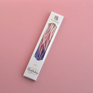 AN Lilin Lengkung Lilin Gradien Warna-warni Lilin Hias Kue Ulang Tahun COD