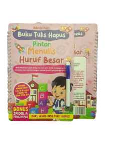 BUKU TULIS HAPUS PINTAR MENULIS HURUF BESAR FREE SPIDOL & PENGHAPUS - CAHAYA AGENCY