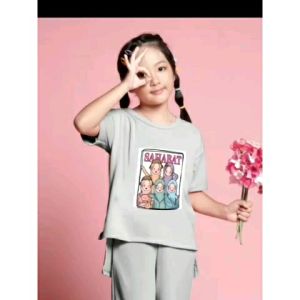 Little pineapple setelan kaos santai sahabatku babyterry anak 4-9Y