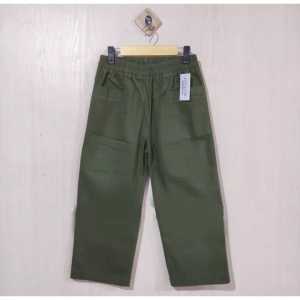 Celana Wanita Wilona Korean Style Ukuran Jumbo 7/9 Bahan Twill Strett Pinggang Karet Size M-L XL-XXL