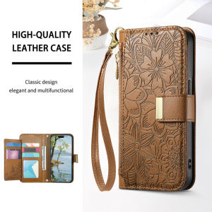 [NuoHch]Case for OPPO Reno 15F 15 14 13 12 Pro 14F 13F 13A 12F 5G 4G Wallet Leather Fashion Flower Card Slots Phone Cover