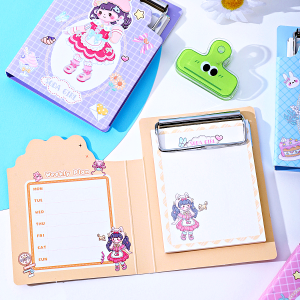 สมุดโน๊ต แบบมีคลิปหนีบ กระดาษโน้ต การ์ตูนน่ารัก พร้อมคลิปหนีบ สําหรับจดบันทึก นักเรียน พร้อมจัดส่งในไทย