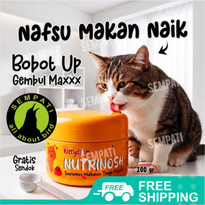 SEMPATI Nutrinosh 100 Gram Makanan Kucing Cat Kitten Adult Anabul Vitamin Rawat Bulu Tulang Tubuh Kucing Obat Tambah Nafsu Makan Naik Gemuk Penggemuk Tubuh Bulu Kucing Lebat