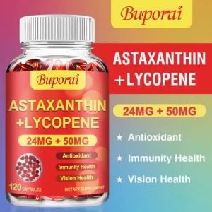 Buporai ASTAXANTHIN +LYCOPENE in Health Joint Health Heart Health Mood Relief 30/60/120 Capsules