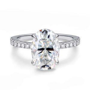 4.5CT Oval Cut Full Moissanite Rings for Women 925 Sterling Silver Certified Lab Diamond Engagement Wedding Ring Female Jewelry