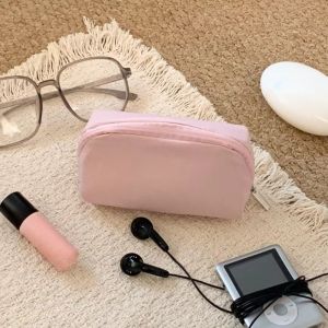 SPDD Nhiều Ngăn Túi đựng đồ trang điểm Màu đơn sắc Kích thước nhỏ gọn Túi đựng đồ du lịch Nhỏ gọn Lưu trữ hàng ngày Hộp đựng bút chì Dành cho các cô gái