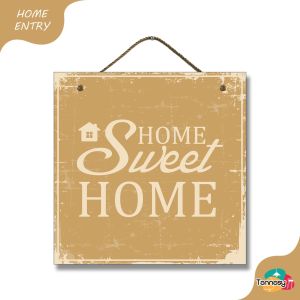 TENNESY HIASAN TALI GANTUNG PINTU SIGN HOME SWEET HOME 20x20CM WALL DECOR PAJANGAN KAYU POSTER DEKORASI DINDING KAMAR RUMAH