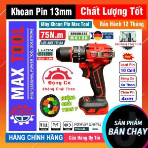 Max Tool Máy khoan pin 3 chức năng lõi đồng 75N.m động cơ không chổi than khoan pin 13mm chân pin 4cm