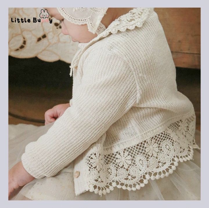 Baby Girl Knitted Cardigan Sweater Jacket Long Sleeve