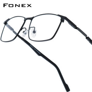 FONEX Titanium Glasses Men Brand Design Square Eyeglasses Frames Full-Rim High Quality Tiktok Teenager Korean Style Japanese Ultralight Optical Eyewear 85916