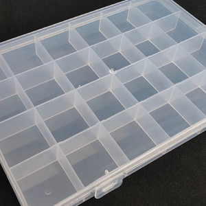 24 Grids Plastic Storage Box Compartment Container for Beads Earring Box for Ring Earring Necklace Crafts