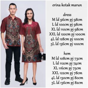 BATIK COUPLE SOLO SARIMBIT KELUARGA FAMILY DRES TUNIK PASANGAN MODERN UNTUK KONDANGAN TERBARU KEKINIAN AYAH IBU ANAK SERAGAM SERAGAMAN JUMBO KECIL PREMIUM LENGAN PENDEK ERINA KOTAK MAROON KOMBINASI BROKAT