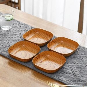 10PCS 14cm Household Dining Square Plate Bone Spitting Snack Dry Fruit Plate
