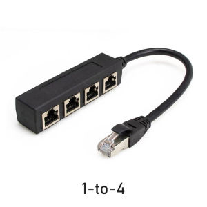 RJ45 Splitter LAN Ethernet Network RJ45 Connector Extender Adapter Cable 1 Male to 3 Female LAN Ethernet Splitter for Cat5 Cat6 LAN Ethernet Socket Connector Adapter RJ45 Ethernet Cable Adapter Extension Cable One In Four Network Cable Network Splitter