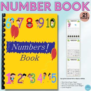 NUMBER BOOK Kids Activity Workbook Worksheet Preschool Kindergarten Toddler Home School | RABAH UP STORE
