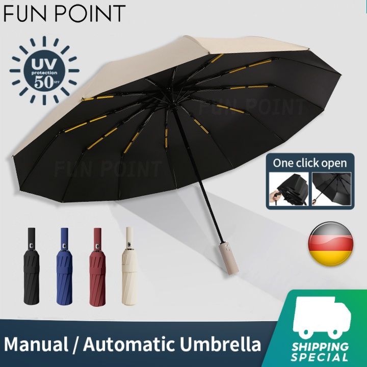 FUNPOINT Automatic sunny umbrella anti-ultraviolet folding umbrella men ...