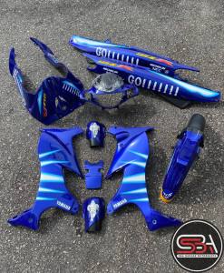 COVERSET ORIGINAL HLY HONG LEONG YAMAHA 125 125z 125zr BIRU GO GO STRIPE/STICKER SIAP TAMPAL PERCUMA EMBLEM TIMBUL