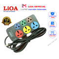 Ổ cắm Lioa Ổ cắm kéo dài thông dụng có rơ le nhiệt tự ngắt khi quá tải chập cháy. 