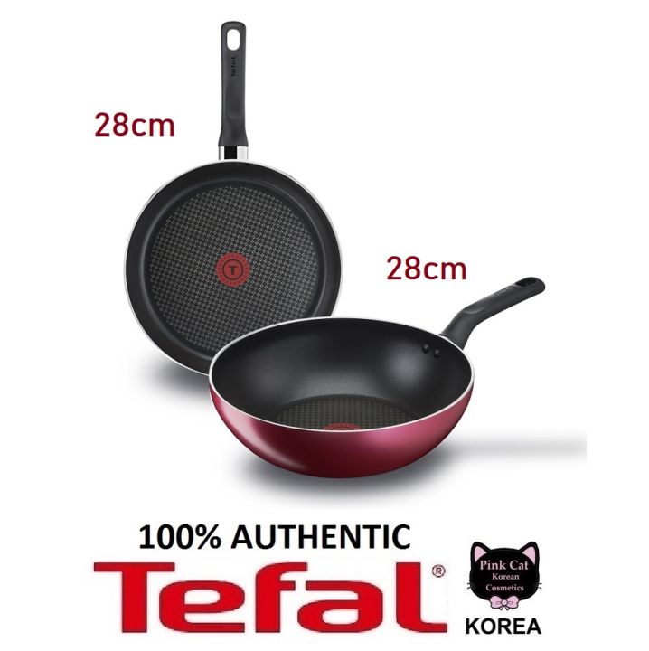 TE FAL Pro Style IH Induction Frying Pan 28cm + Wok Pan 28cm 2 Piece ...