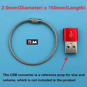 20PCS EDC Stainless Steel Wire Keychain ​Ring Key Cable Key Ring  Locking Luggage Tag Rope Keyring Loops for Outdoor Hiking Survival Tool