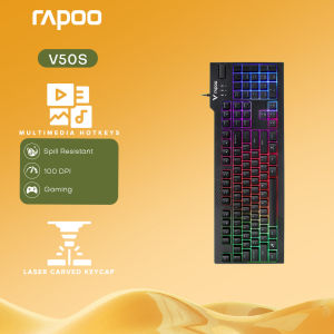 Rapoo V50S Backlit Gaming Keyboard USB Wired 104 Key Keyboard for laptop Ergonomic keyboard