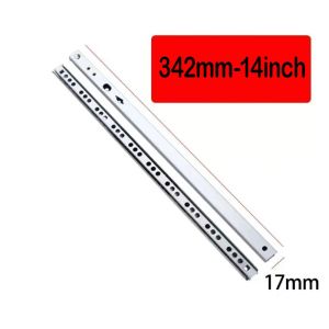 K9SEQ 2PCS Smooth Glide Bearing Drawer Slides 17mm Wide Two Way Slide Drawer Rail  Hardware Accessories Steel Ball Bearing Slide Cabinet