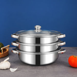 Justliving nồi hấp bằng thép không gỉ Bộ nồi với vung nồi bằng kính và xử lý cho nồi hấp nấu ăn/soong/chảo làm việc cho cảm ứng và bếp-dày vật liệu bền và dễ dàng để rửa