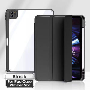Shockproof Case for ipad Air 1 2 4 5/ 9.7 10.9 Trifold Stand Hard Back Shell Smart Cover [Built-in Pencil Holder] for iPad Pro 11 (2018/2020/2021) SlimTransparent Acrylic Back Cover for iPad 5/6/7/8/9th Genneration (2017/2018/2019/2020/2021) Auto Sleep