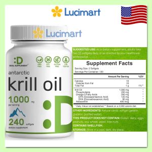 Viên uống dầu nhuyễn thể Krill Oil 1000mg Deal Supplement hũ 240 viên [Hàng Mỹ]