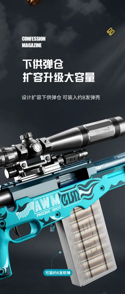 Grey's World] AWM Sniper Raffle, Blaster Nerf Gun, softbullet gun