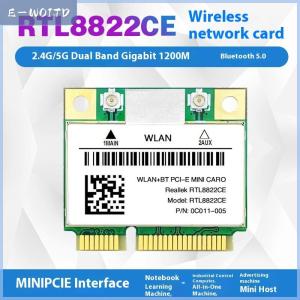 【E-WOITD】 1ชุดสำหรับแล็ปท็อป ชิ้น Windows 10 11 RTL8822CE RTL8821CE WIFI การ์ดและเสาอากาศเครือข่าย802.11AC PCIe BT5.0ขนาดเล็ก
