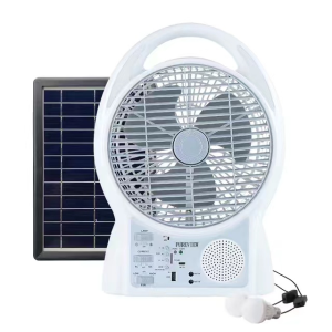 Hot Selling Table Fan Rechargeable Emergency Led Light with Fan with FMRadio /MP3 Playing/Buketooth Speaker Desk Fan