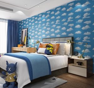 Wallpaper Sticker Dinding Tembok Plafon Atap Rumah AWAN BIRU WPS184 Stiker Dinding Kamar Ruang Tamu
