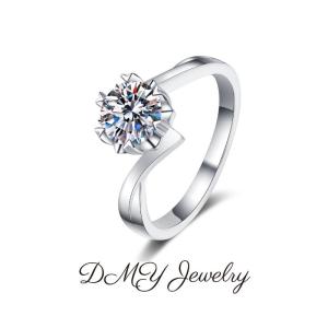 DMY Jewelry Diamond Ring For Women/Moisanite Ring/Moissanite Diamond Ring/Moissanite Jewelry/Woman Jewellery Ring/925 Silver Ring/Silver Ring Women/Moissanite Ring Gra/Moissanite Ring 0.5 Caret/2CT Moissanite Ring Engagement Ring/Snowflake Design Ring