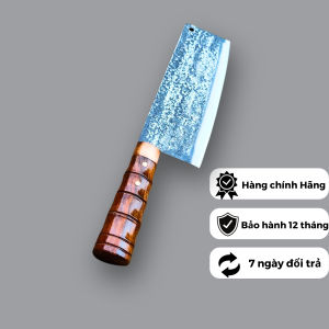 Dao Chặt xương Phúc Sen chất liệu lưỡi dao bằng thép nhíp xe 23cm cán gỗ quý cẩm chỉ