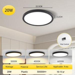 3 colors DIP switch Modern ceiling lamp minimalist design round three-color ultra-thin ceiling lamp LED light eye protection living room bedroom dining room energy-saving lamp