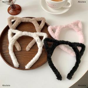 [COD] Abulaia Cat Ear Headband Plush Winter Furry Rabbit Ear Hairband Cute Hair Bundle Furry Headband Sweet Wash Face Headband Girl Head Hoop Hair Accessories